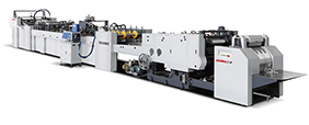 Máquina automática para fabricación de bolsas de papel con alimentación de láminas de papel serie ZB1200C-430